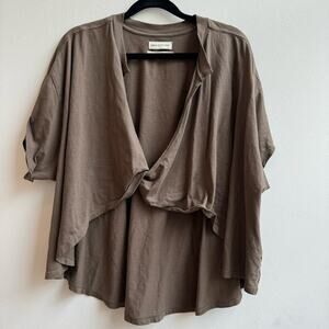 Urban Outfitters Olive Front Wrap T-Shirt Top - Small